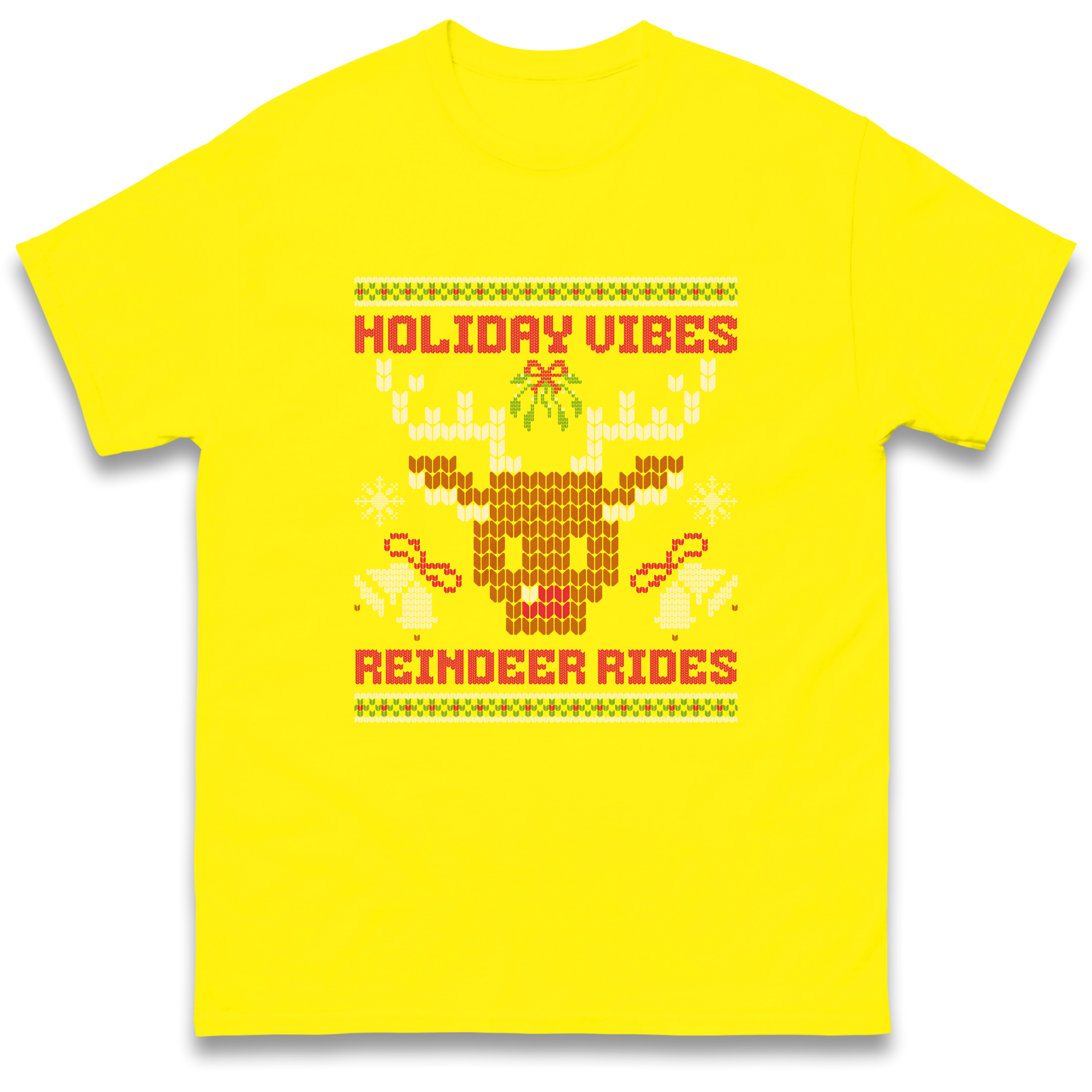 Holiday Vibes Reindeer Rides Christmas T Shirt