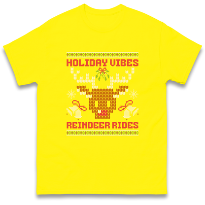 Holiday Vibes Reindeer Rides Christmas T Shirt
