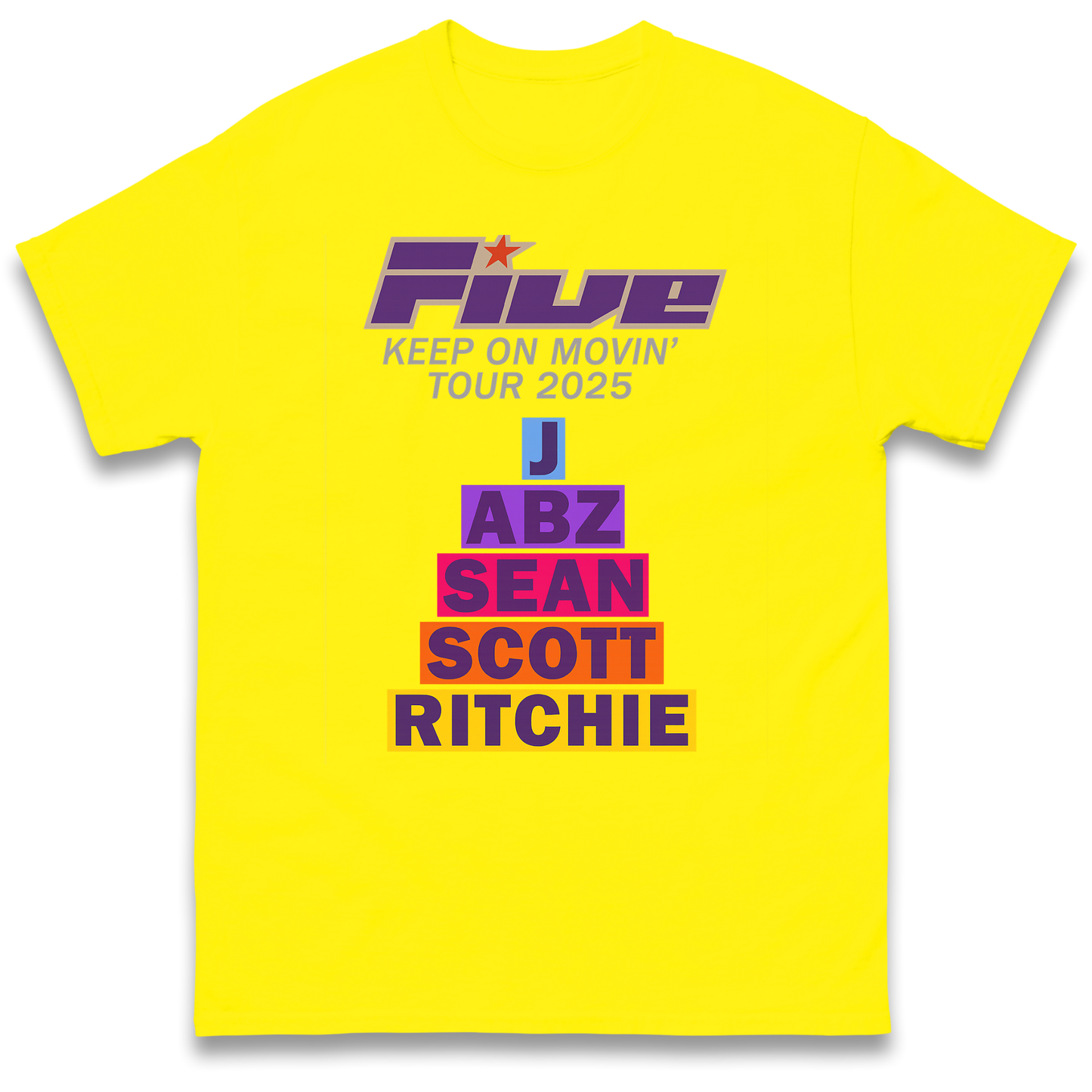Five Keep On Movin' Tour 2025 T Shirt