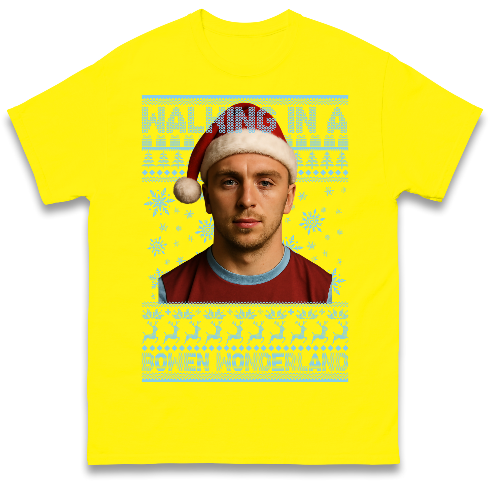 Jared Bowen walking in a Bowen Wonderland Christmas T Shirt