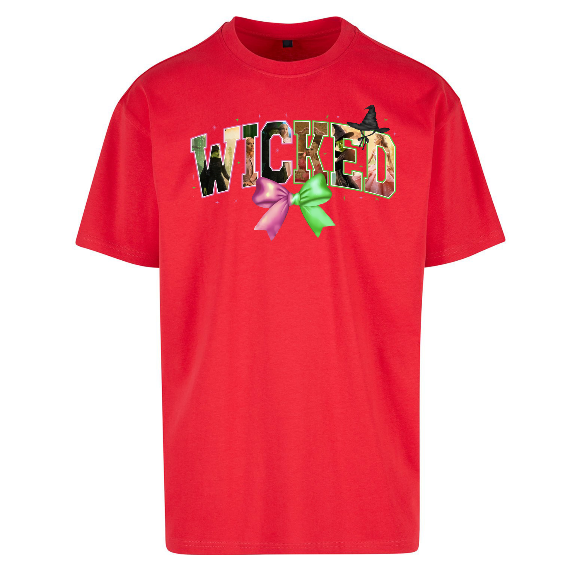 Wicked pink and green Bow Oversized T Shirt
