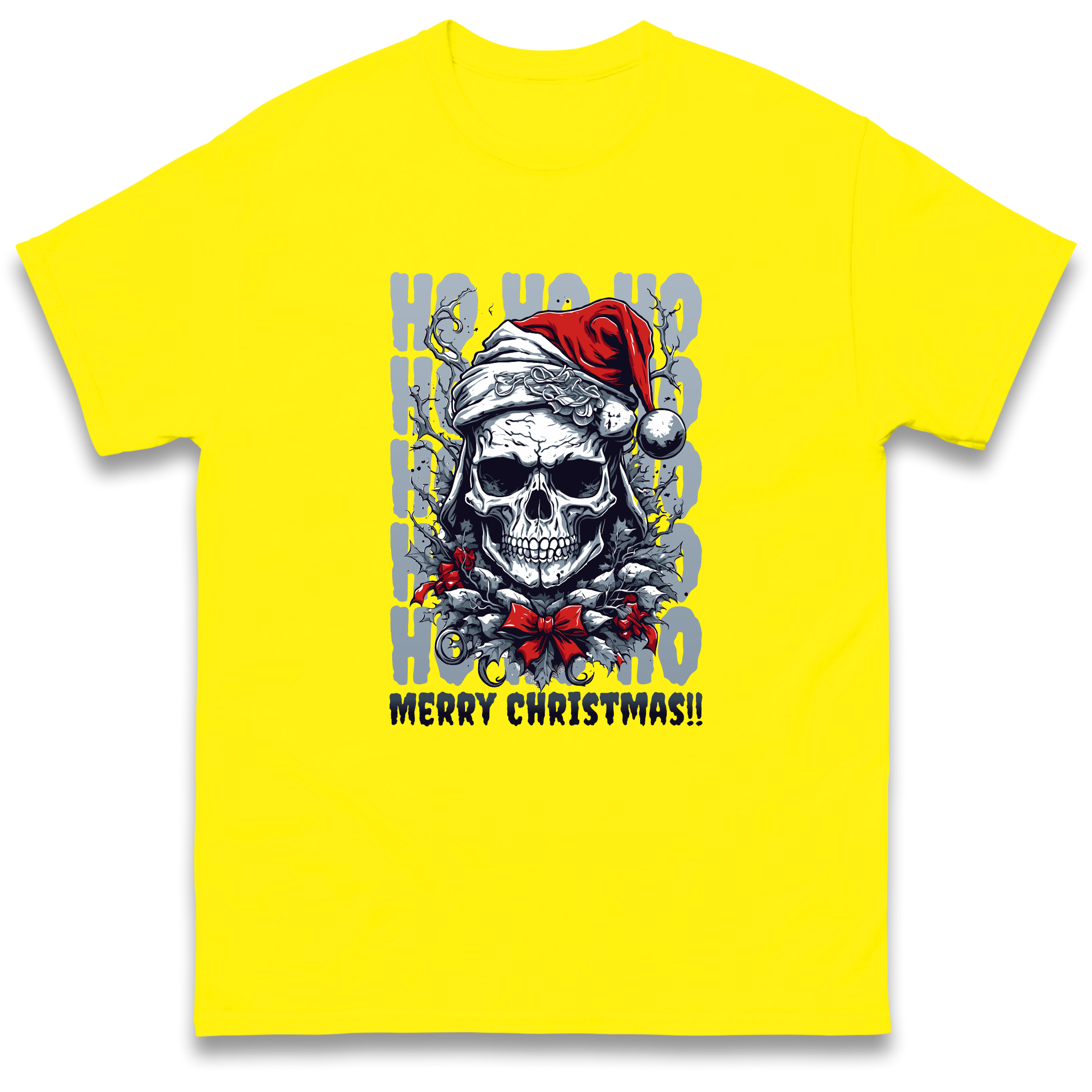 HO HO HO Santa Skelington Christmas T Shirt