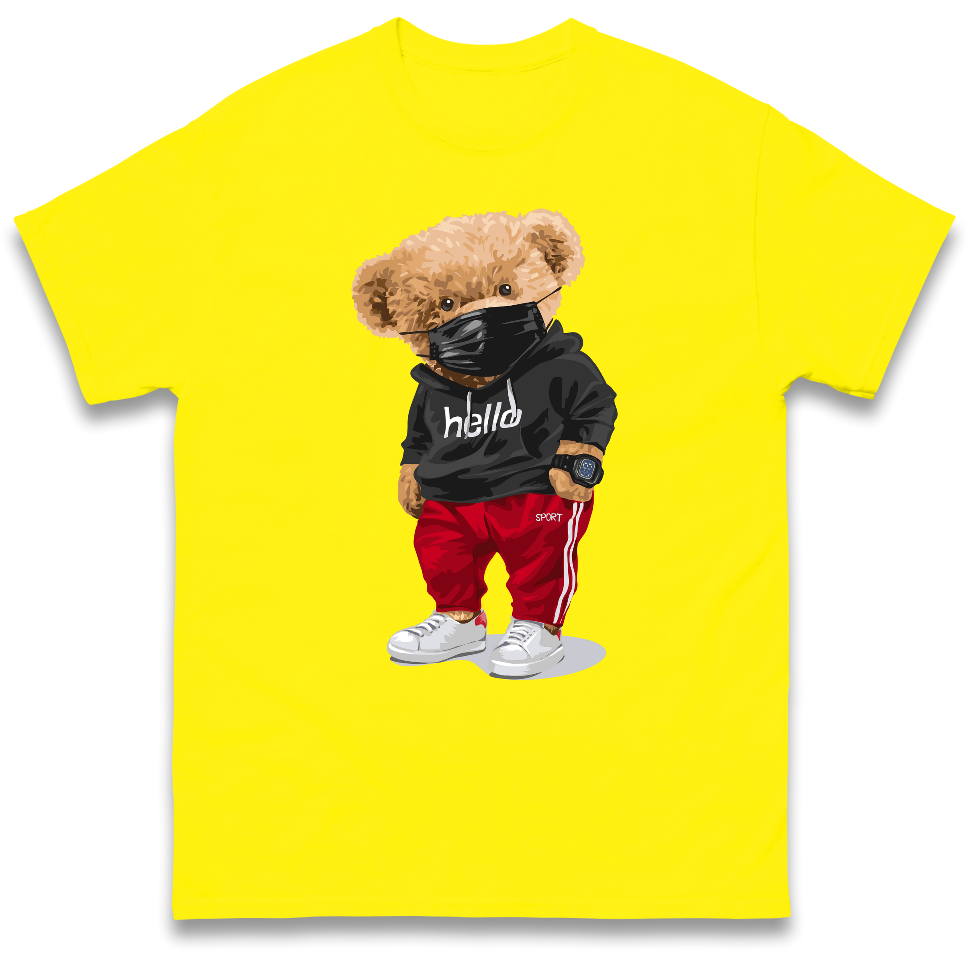 Teddy Bear Hello Streetwear T Shirt