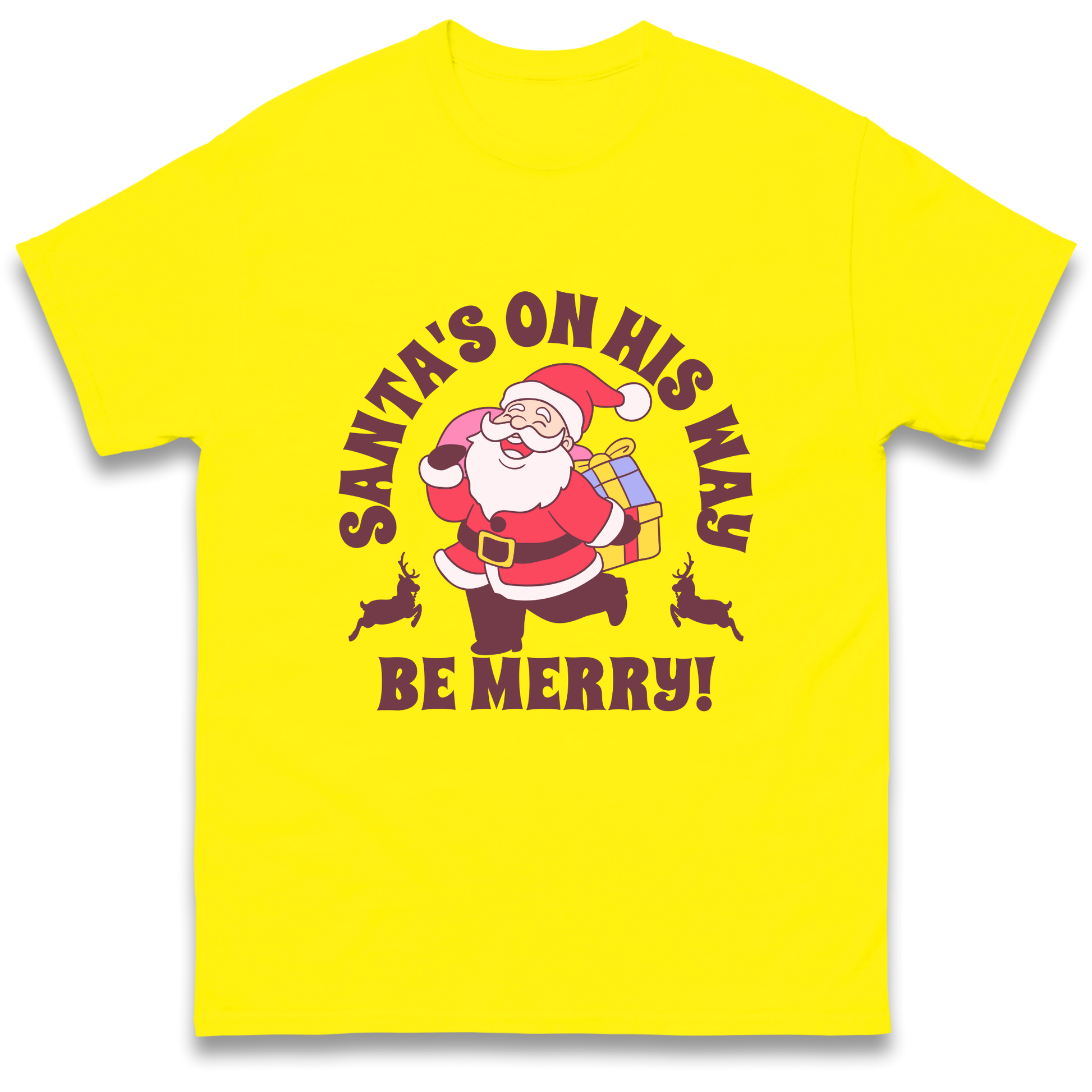 Santa's On His Way Christmas T Shirt
