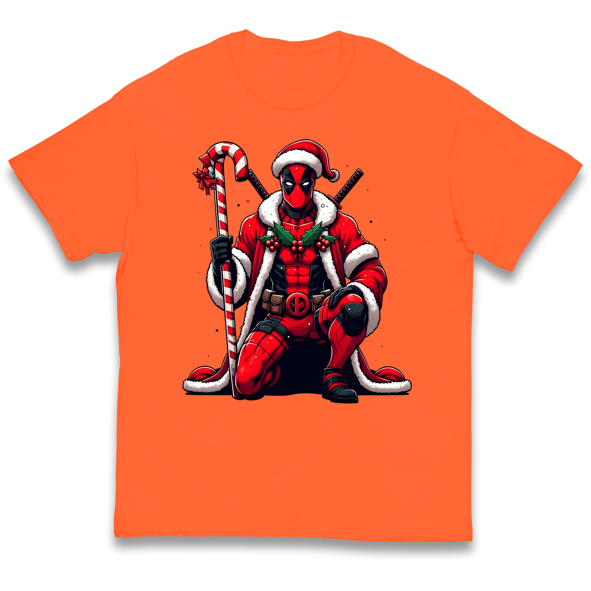 DeadPool Candy Cane Santa kids t shirt