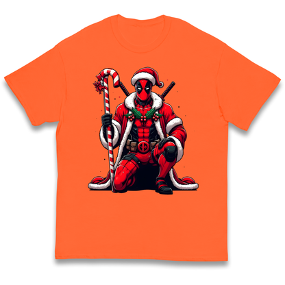 DeadPool Candy Cane Santa kids t shirt
