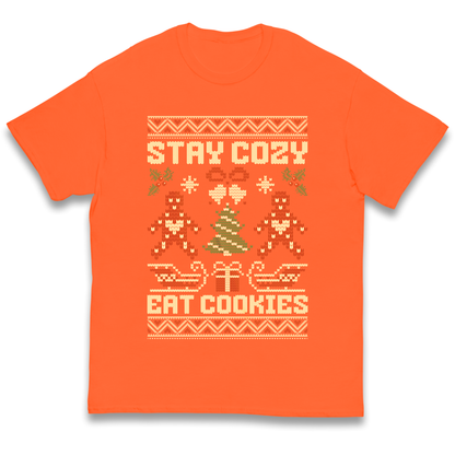 Stay Cozy Eat Cookies Christmas kids t shirt
