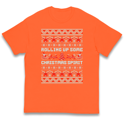 Rolling up Some Christmas Spirit kids t shirt
