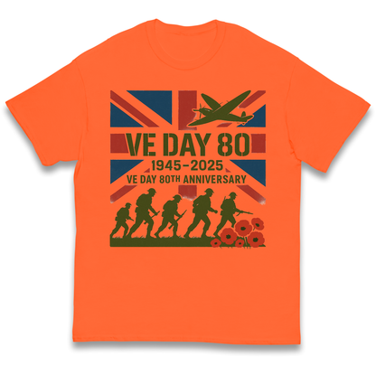 VE Day 80th Anniversary 1945 2025 kids t shirt