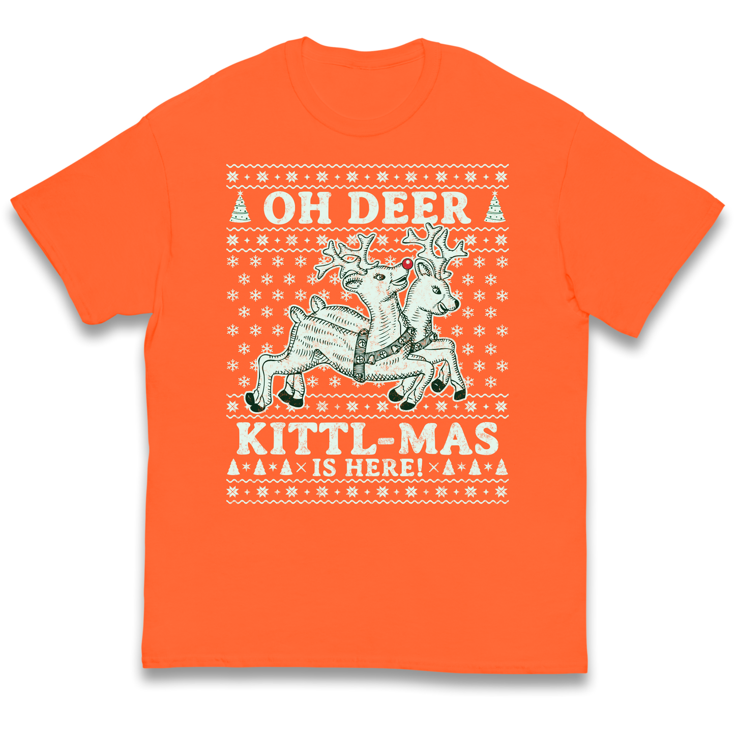 Oh Deer Kittl Mas Is Here Christmas kids t shirt