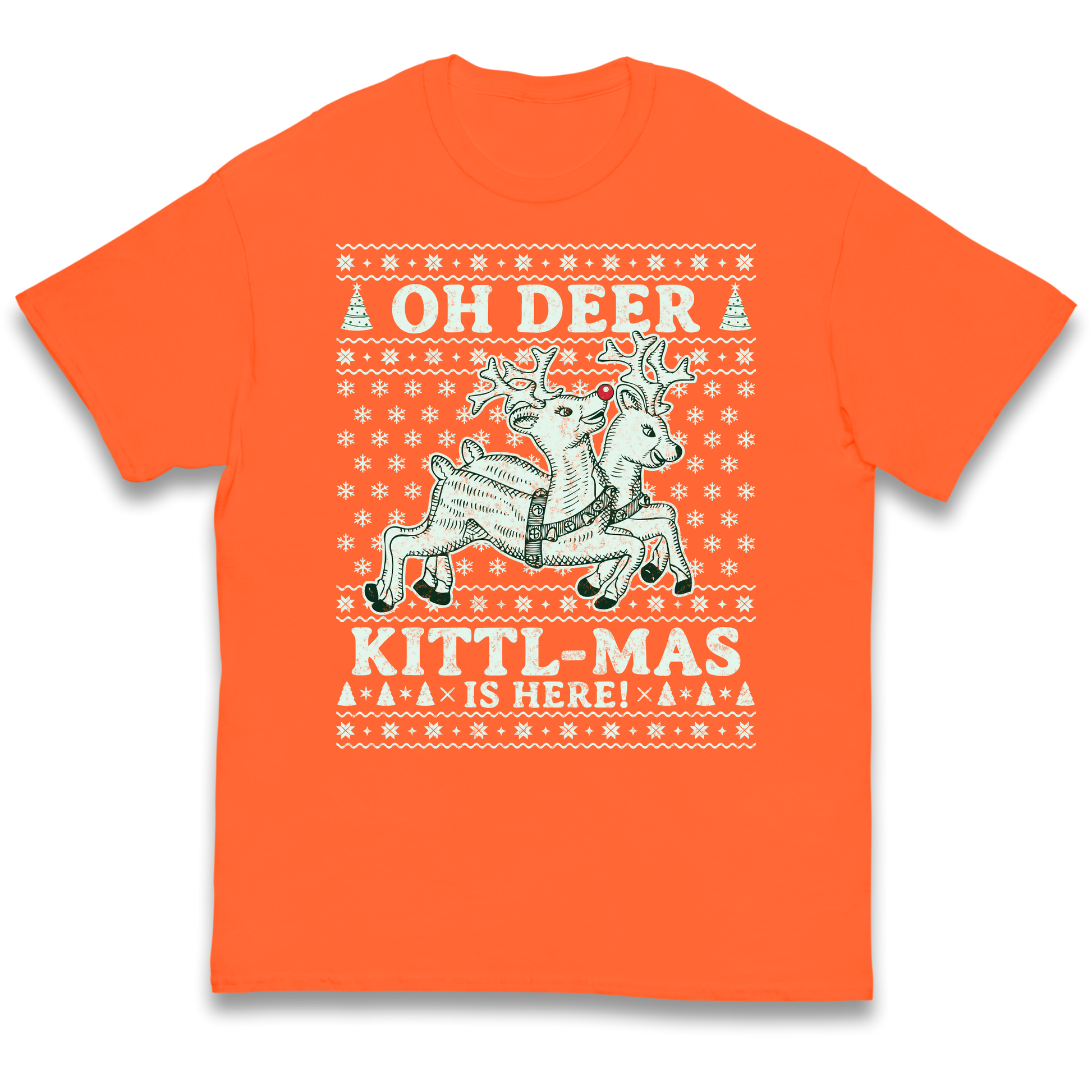 Oh Deer Kittl Mas Is Here Christmas kids t shirt