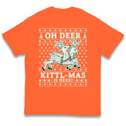 Oh Deer Kittl Mas Is Here Christmas kids t shirt