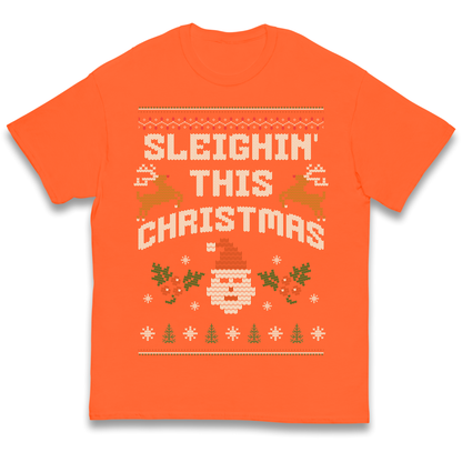 Sleighin This Christmas Christmas kids t shirt