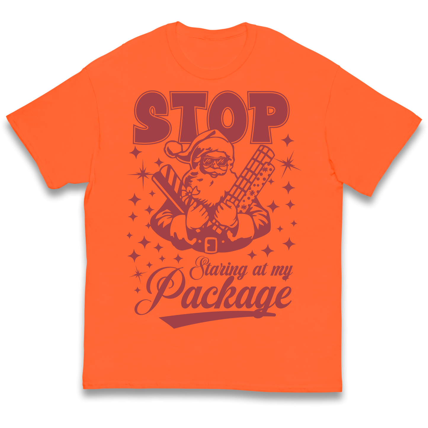 Stop Staring at My Package Christmas kids t shirt