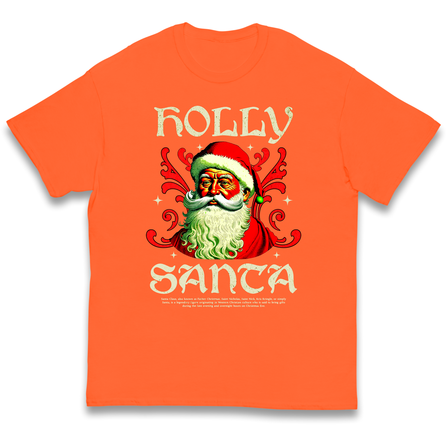 Holly Santa Christmas kids t shirt