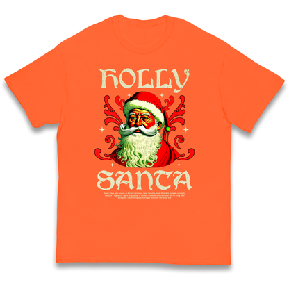 Holly Santa Christmas kids t shirt