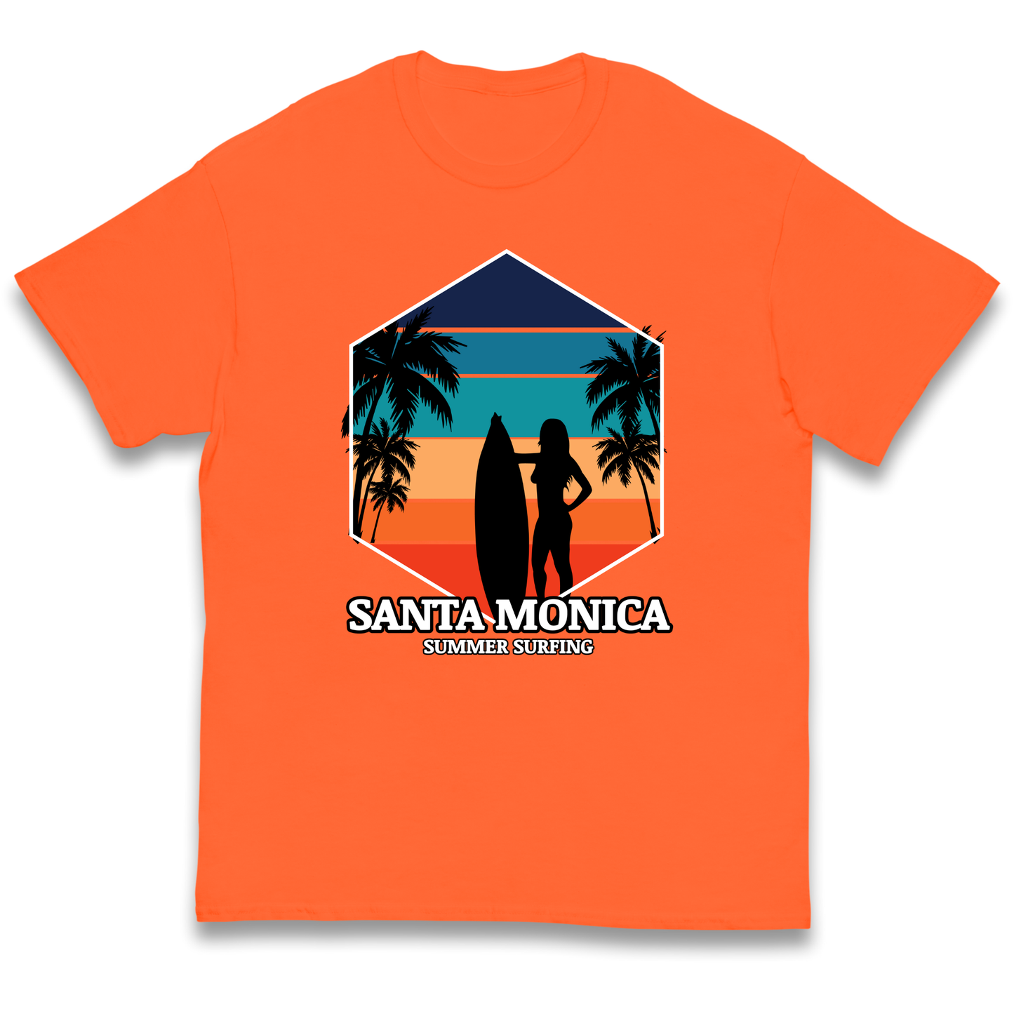 Santa Monica Summer Surfing kids t shirt