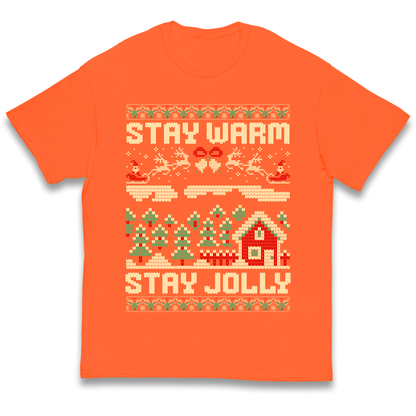 Stay Warm Stay Jolly Christmas kids t shirt