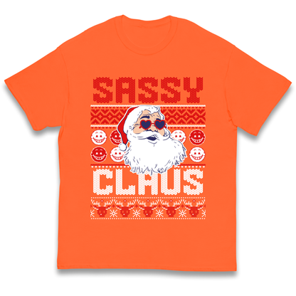 Sassy Claus Santa Christmas kids t shirt