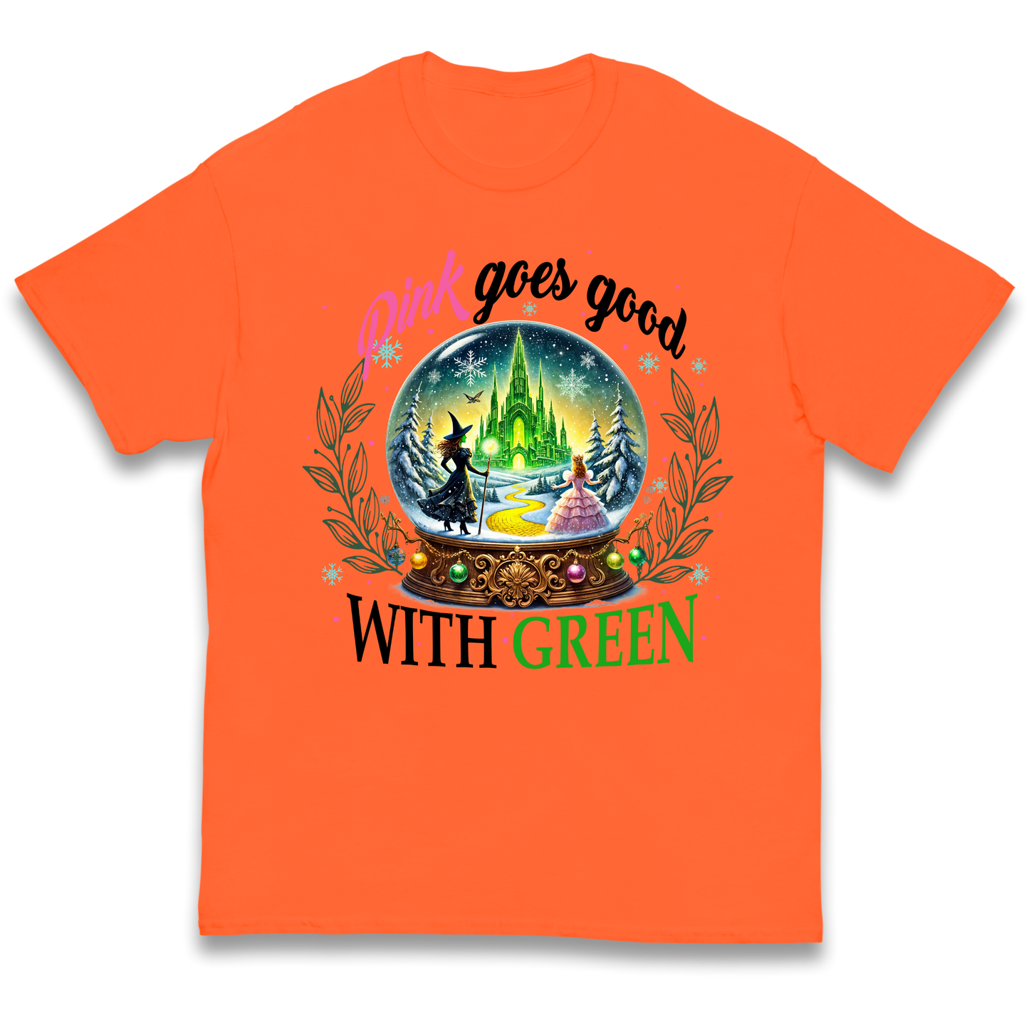 Wicked Pink Goes Good With Green Kids T Shirt 