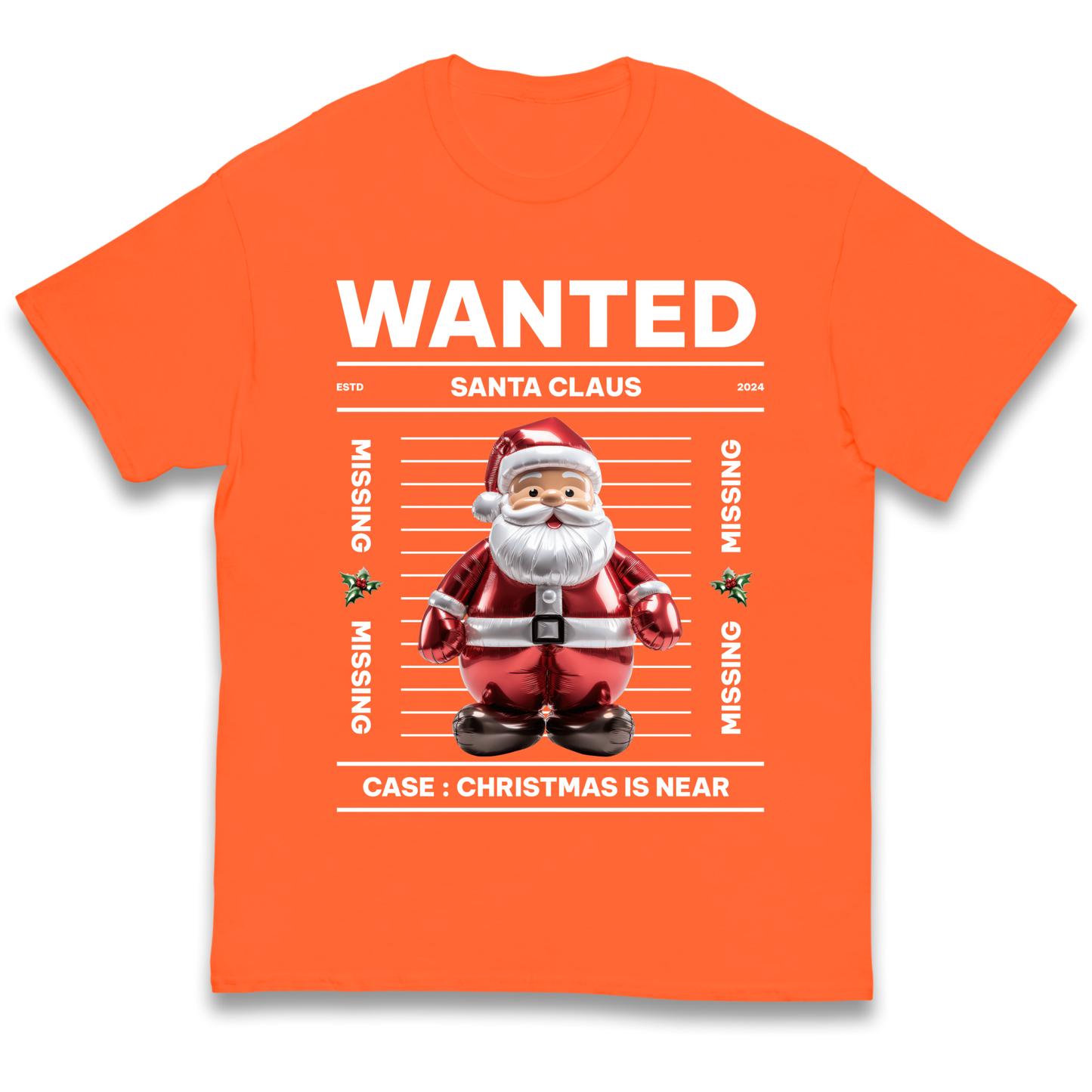 Wanted Santa Claus Christmas kids t shirt