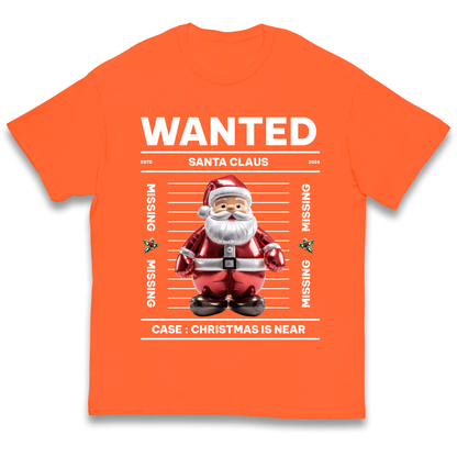 Wanted Santa Claus Christmas kids t shirt