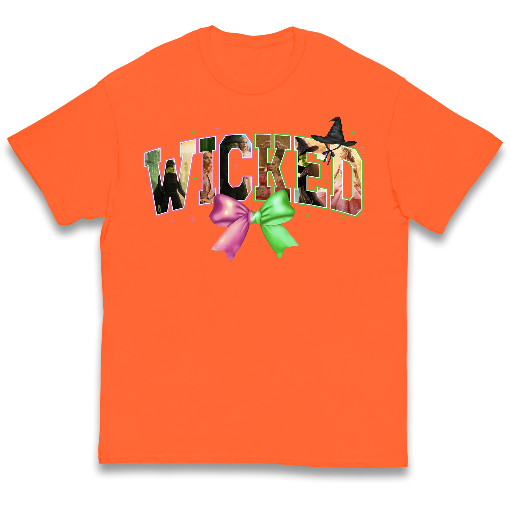 Wicked Pink and Green Bow Kids T Shirt 