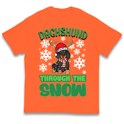 Dachshund Through The Snow Christmas kids t shirt