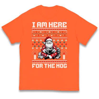 I am Here For The Nog Christmas kids t shirt