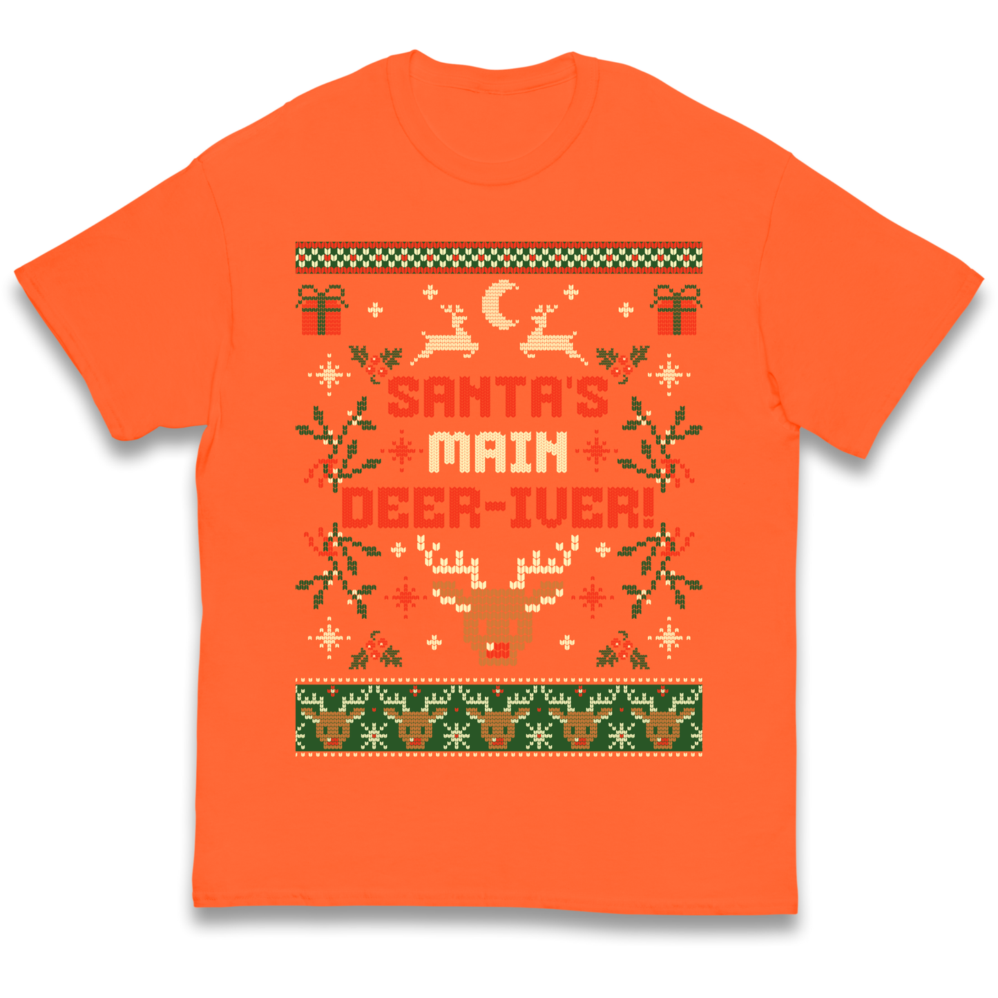 Santas Main Deer iver Christmas kids t shirt