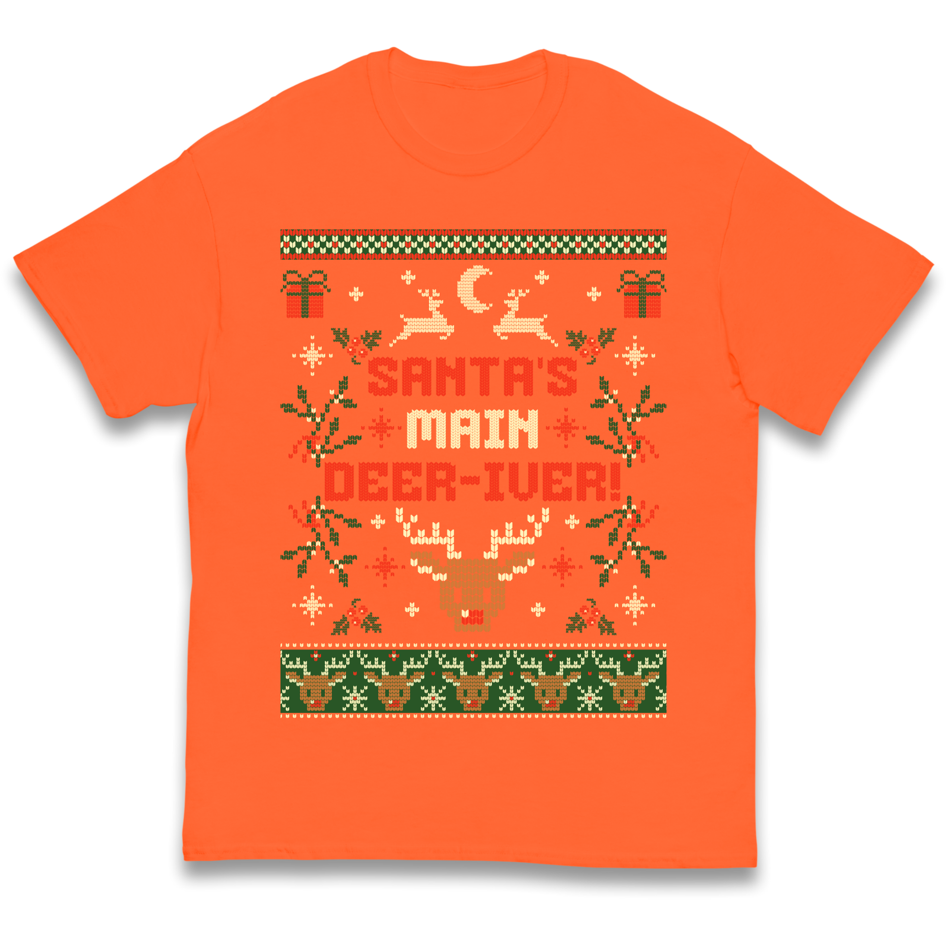 Santas Main Deer iver Christmas kids t shirt