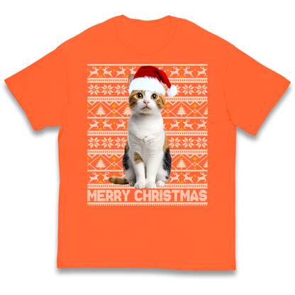 Merry Christmas Cat kids t shirt