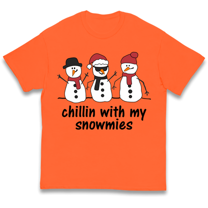 Chillin With My Snowmies kids t shirt