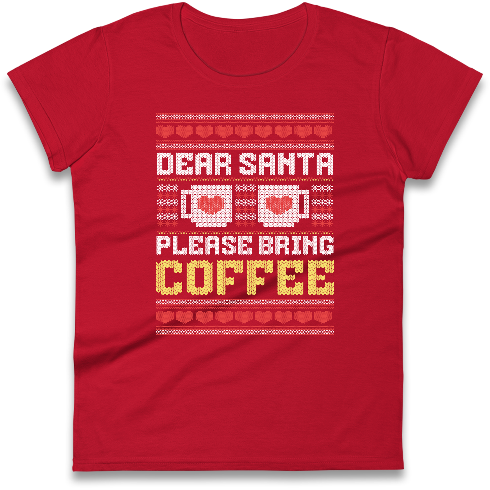 Dear Santa Please Bring Coffee Ladies Shirt