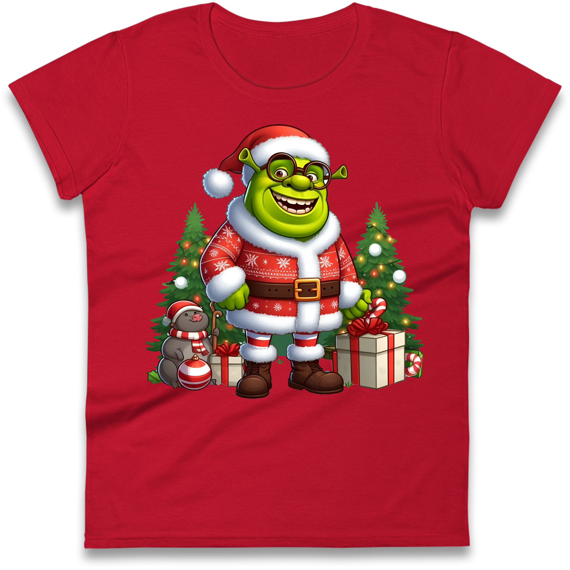 Shrek Santa Claus Presents Ladies Shirt