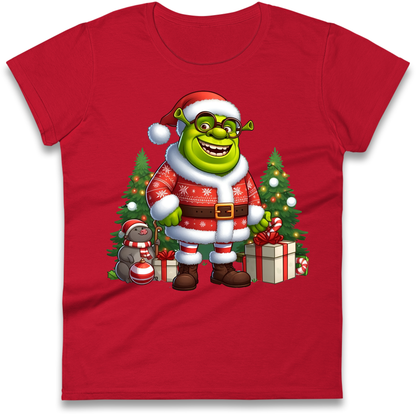 Shrek Santa Claus Presents Ladies Shirt