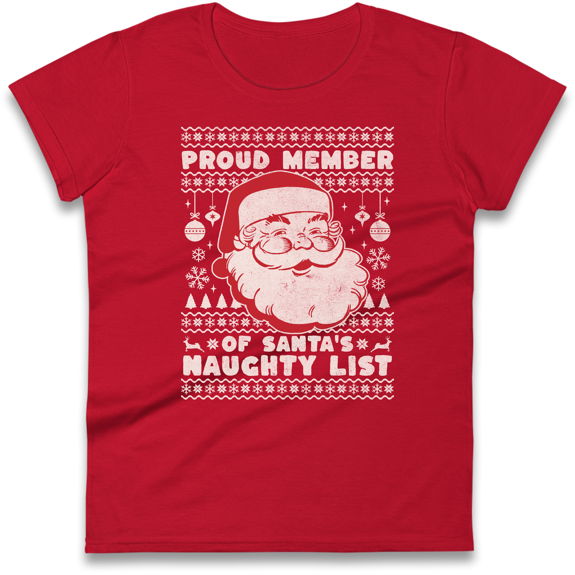 Proud Member Of Santas Naughty List Christmas Ladies Shirt