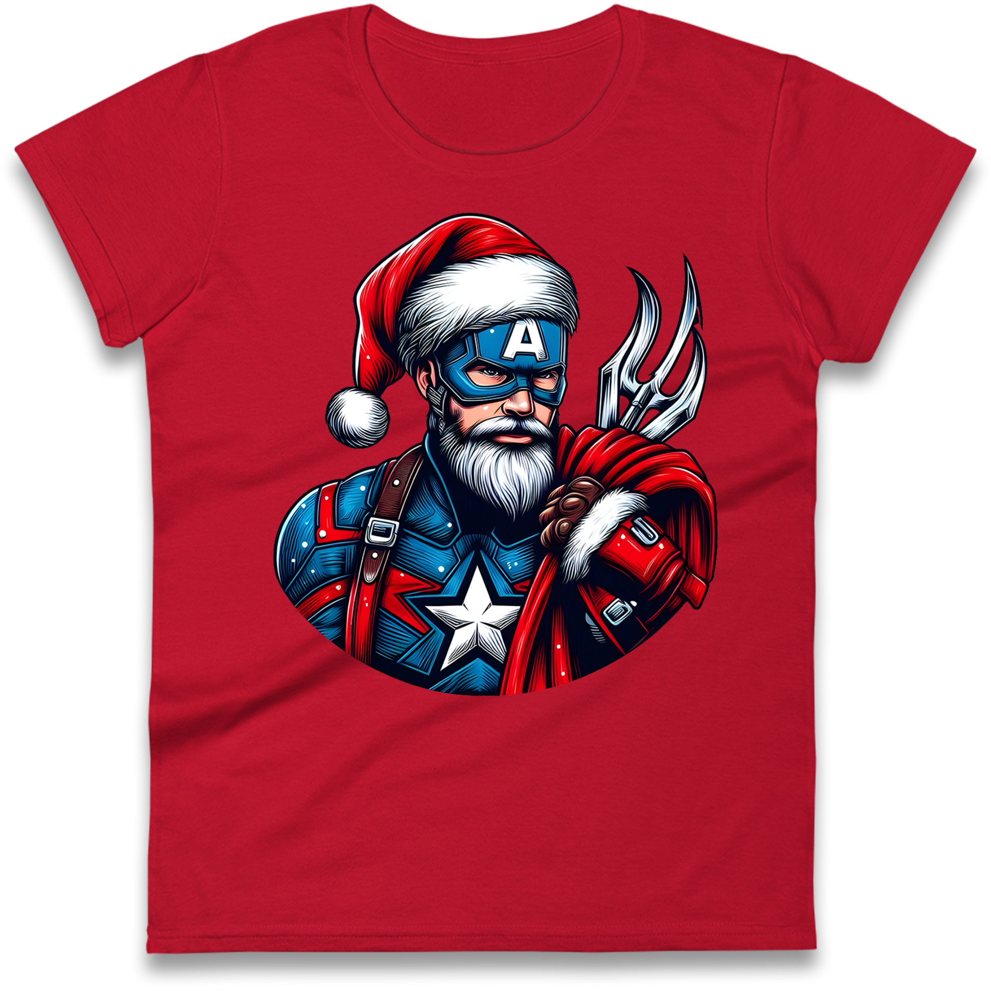 Captain America Santa Ladies Shirt