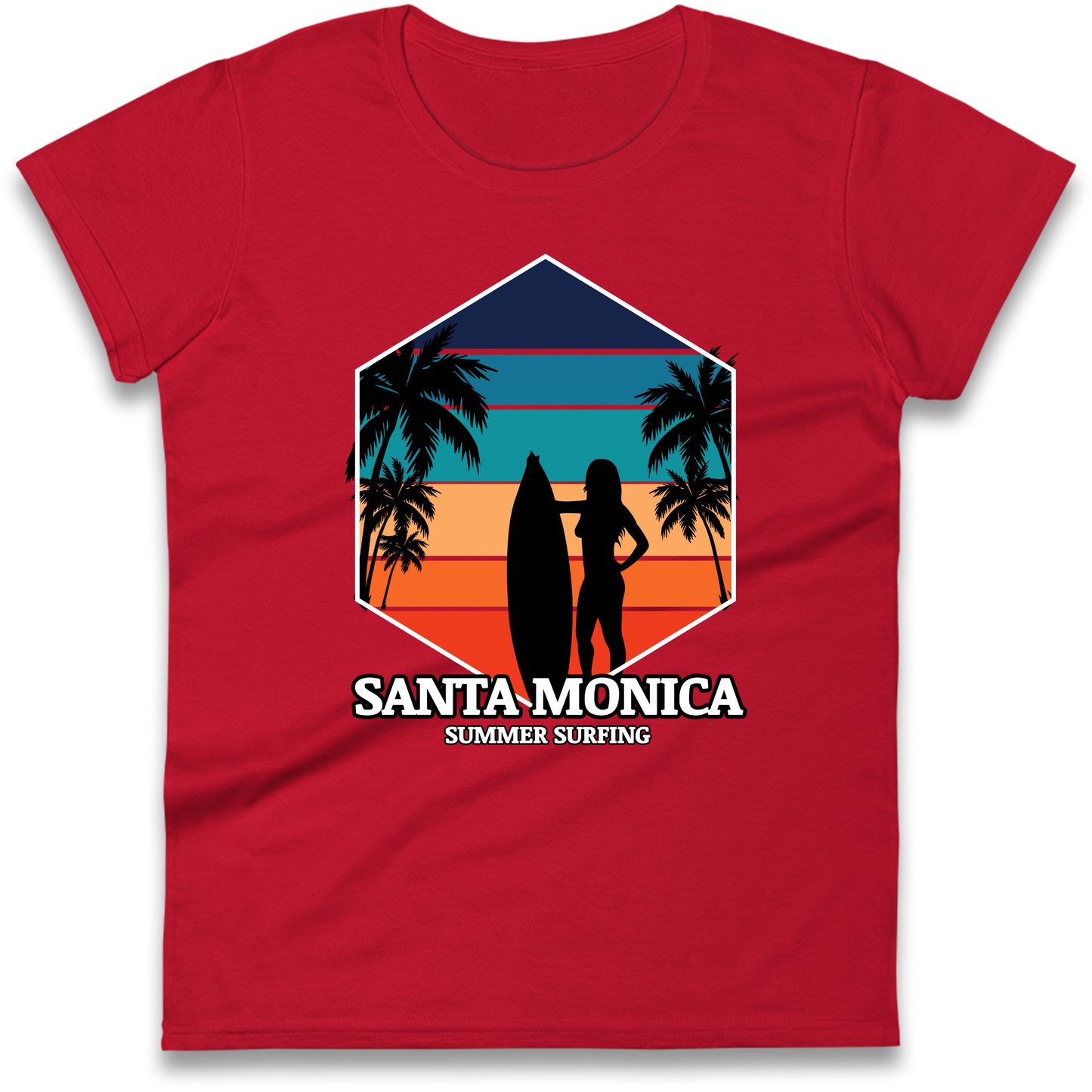 Santa Monica Summer Surfing Ladies Shirt
