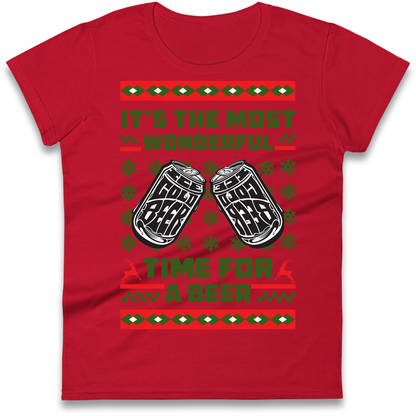 Its The Most Wonderful Time For A Beer Christmas Ladies Shirt