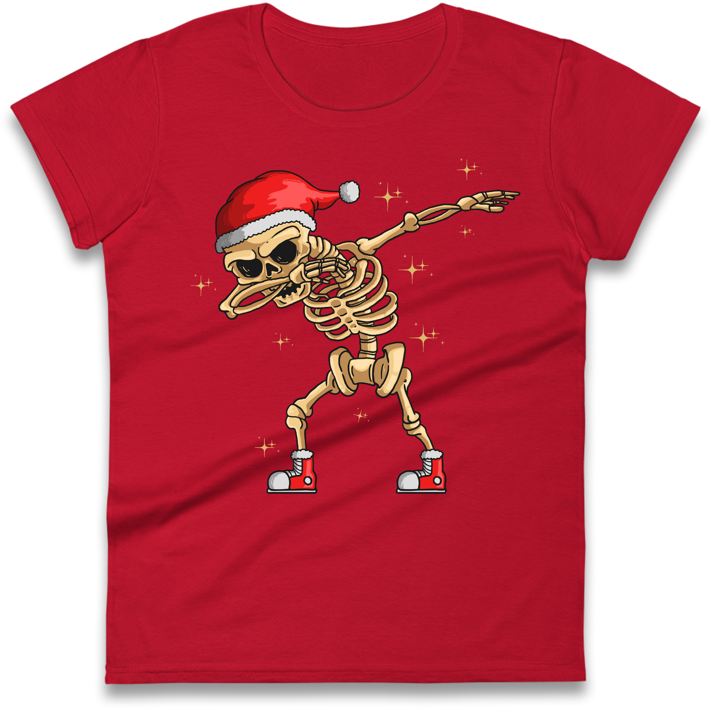 Santa Skellington Dabbing Christmas Ladies Shirt