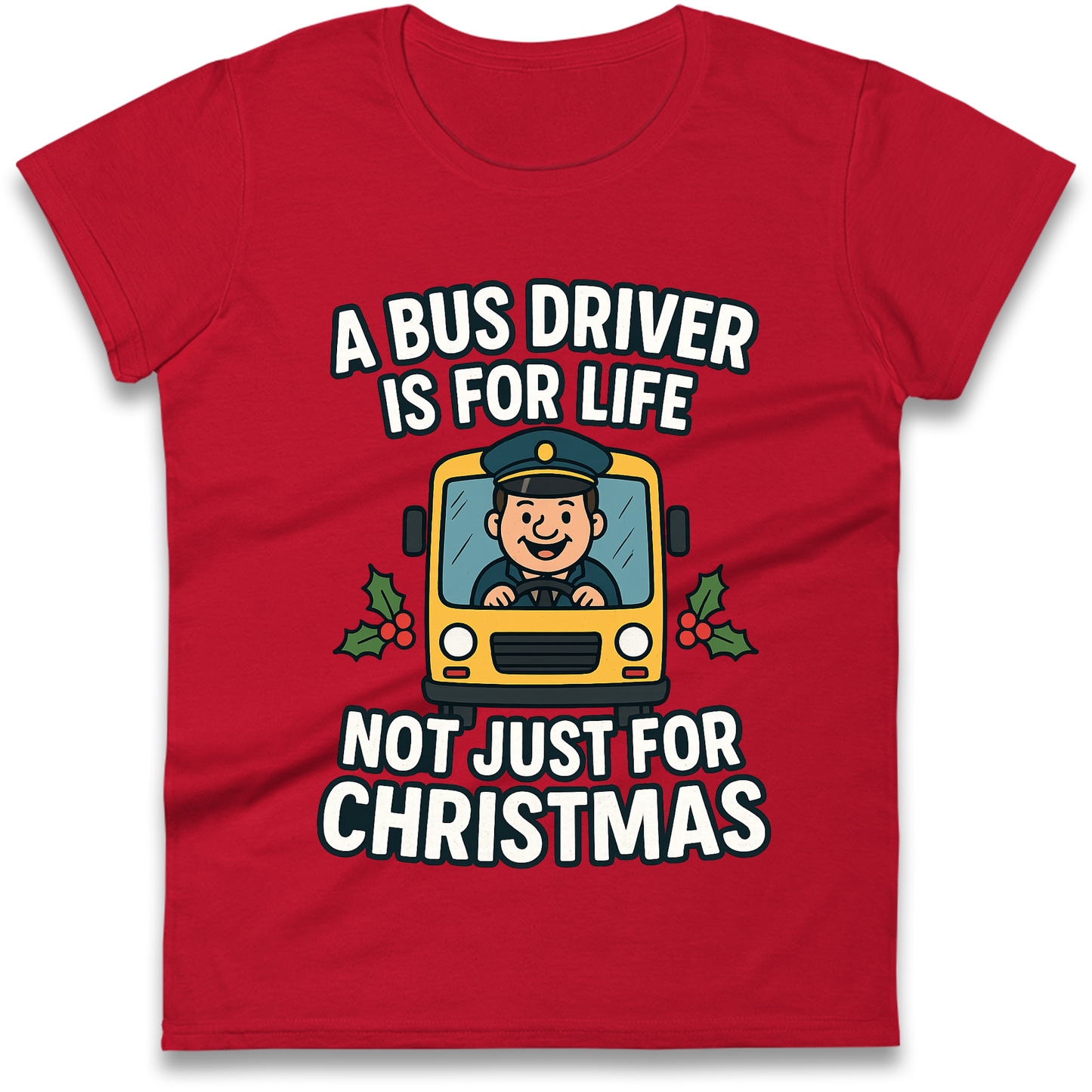Bus Driver Christmas Ladies Shirt