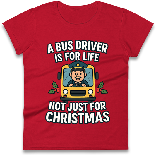 Bus Driver Christmas Ladies Shirt