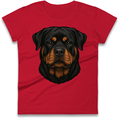 Rottweiler Face Ladies Shirt
