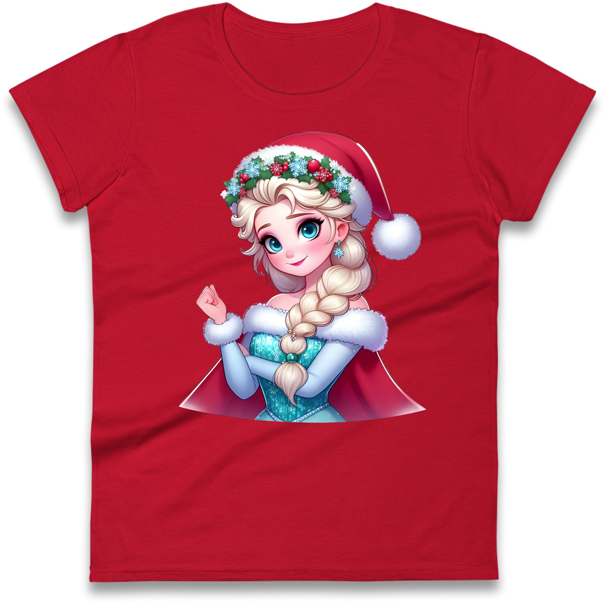 Elsa Frozen Santa Ladies Shirt