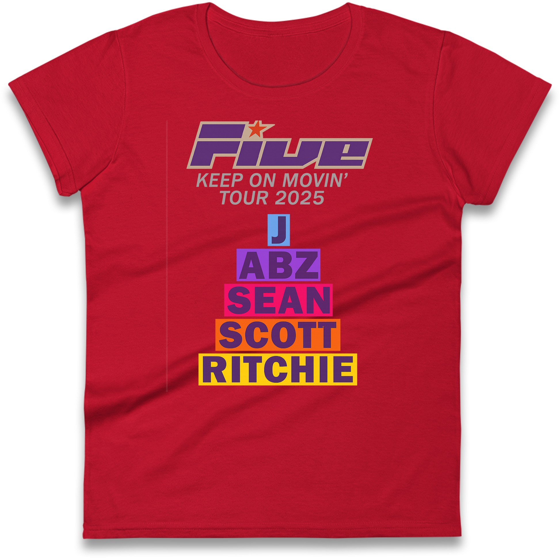 Five Keep On Movin' Tour 2025 Ladies Shirt