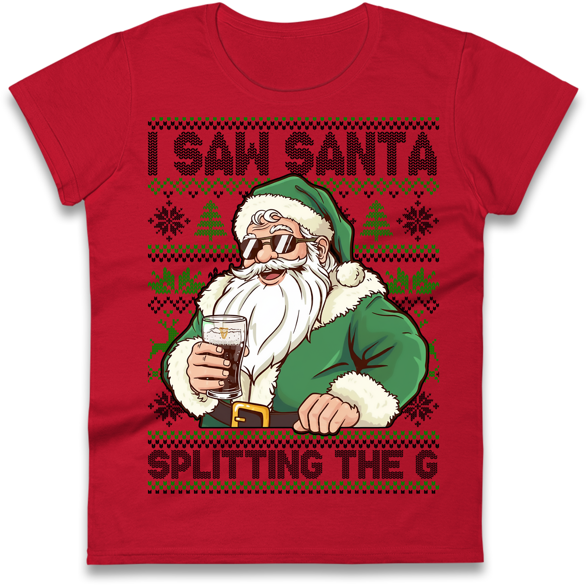 Santa Splitting The G Ladies Shirt