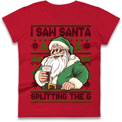Santa Splitting The G Ladies Shirt