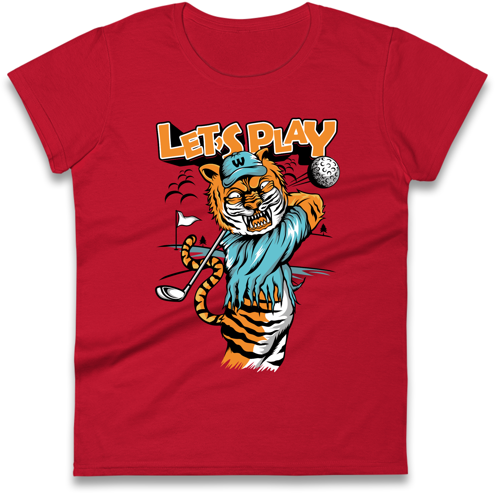 Lets Play Golf Tiger Ladies Shirt