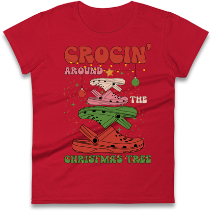Crockin Around the Christmas Tree Christmas Ladies Shirt